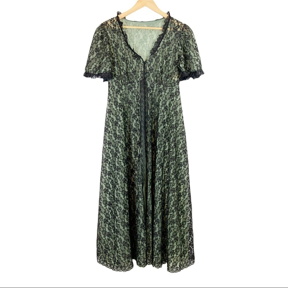 Vintage Tosca of California Peignoir House lace Midi Dress Size Medium